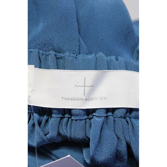 Thakoon Addition Womens Elastic Waist Pleated Button Up Mini Skirt Blue Size L - Picture 4 of 4